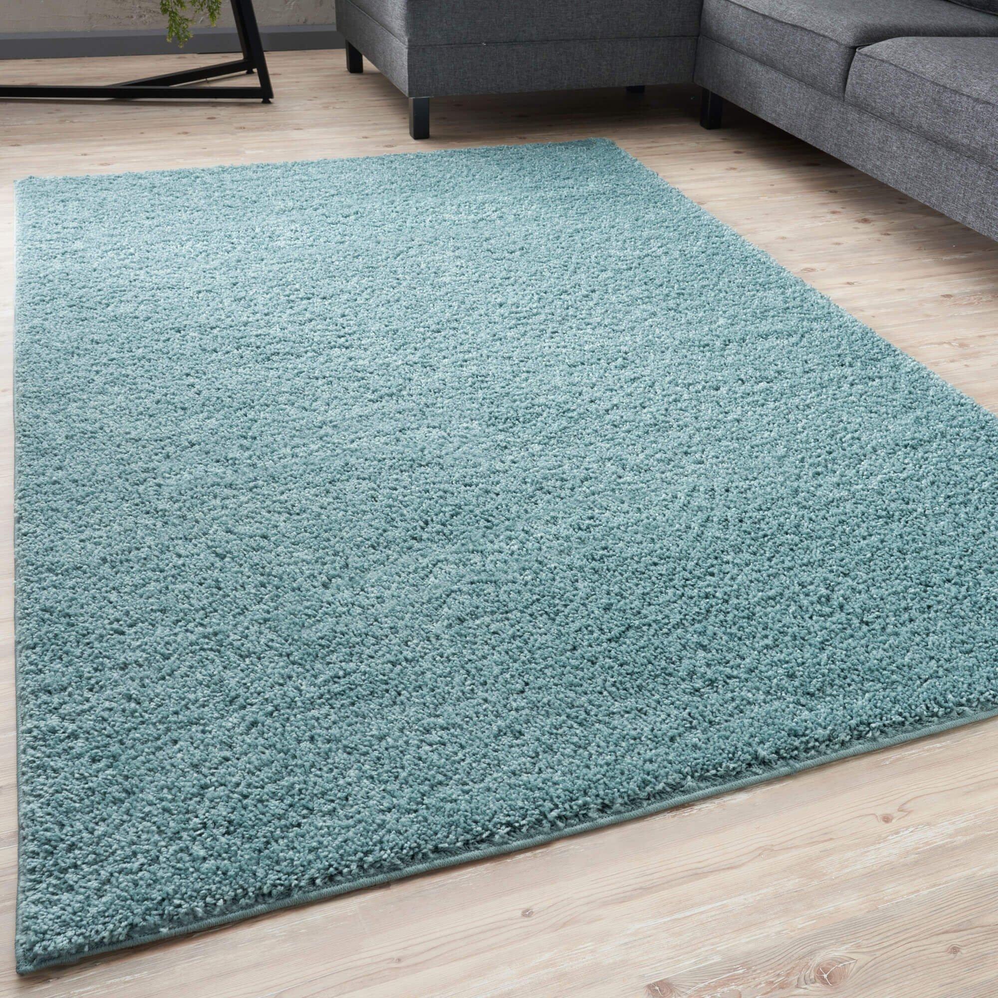 Myshaggy Collection Rugs Solid Design in Duck Egg Blue